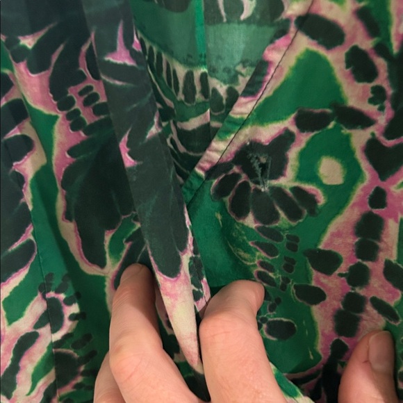 Marie Oliver Vibrant Green and Pink Patterned Midi Dress - Picture 9 of 10